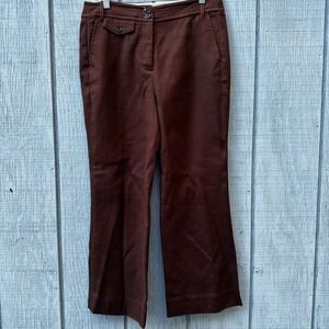 J.Crew Women's Brown Textured Cotton Blend Dress Pants Sz 8 Career Casual‎ Retro